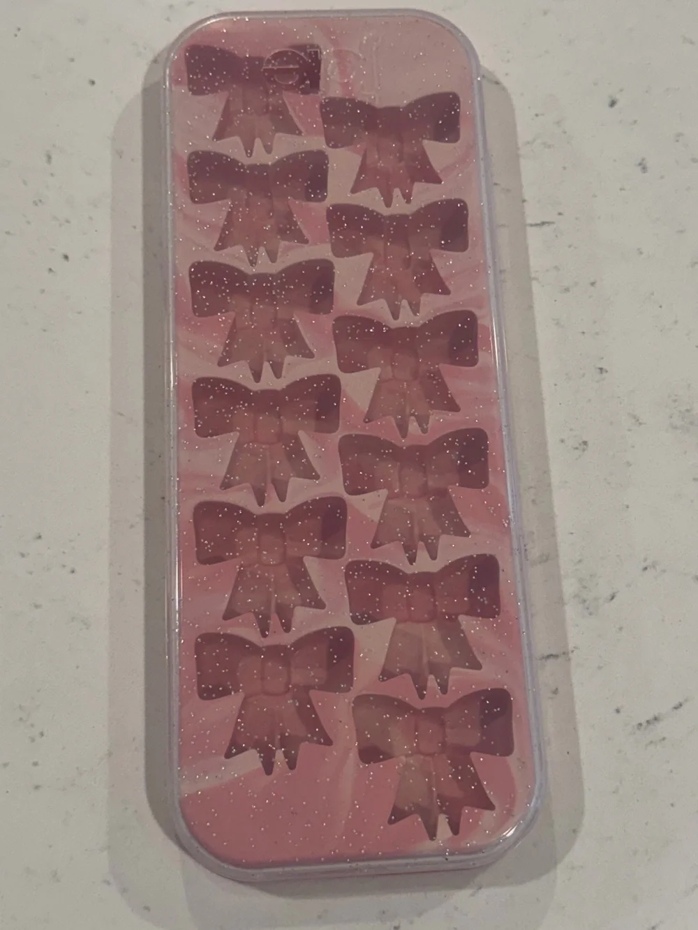 Joie Pink Glitter Bow Ice Cube Tray